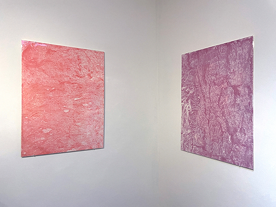 Gallery view of abstract artworks